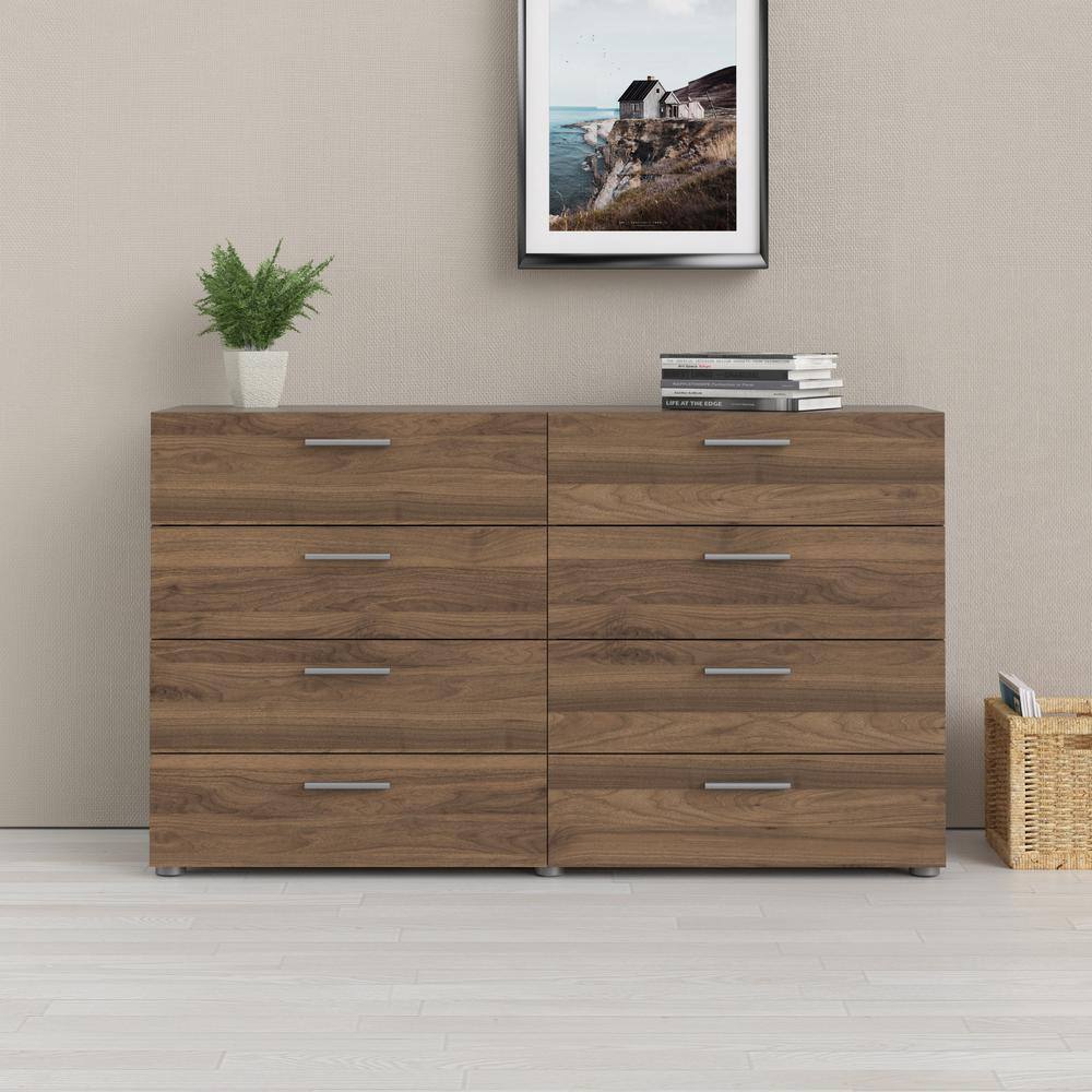 Back. Tvilum - Austin 8 Drawer Double Dresser, Walnut - Brown.