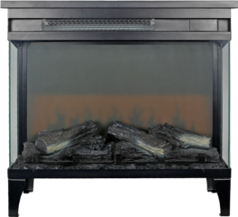 PexFix - 24" 3-Sided Glass Electric Fireplace, Infrared Quartz Heater, 4 Flame Colors, Remote, Freestanding for Living Room