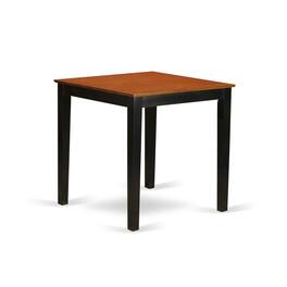 FurniFact - Elegant Counter-Height Square Table – Small Dining Table for 4 - Black & Cherry