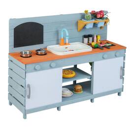 Resenkos - Kids Play Kitchen Set with Stoves for Ages 3-8 - Pretend Cooking Toy for Boys & Girls - Blue