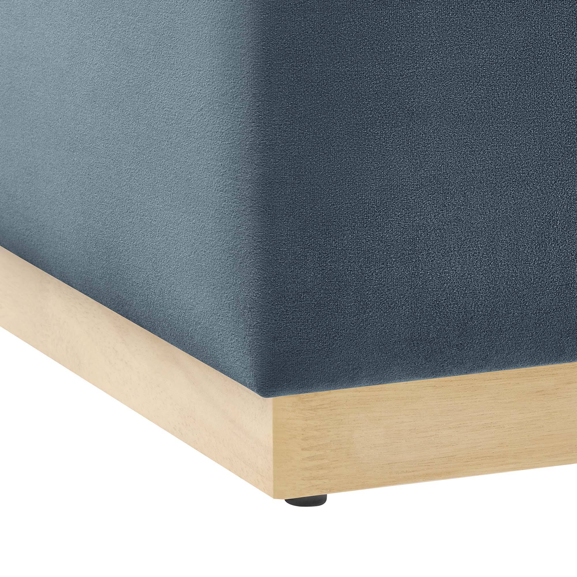 Alt View 5. Modway - Tilden Large 28" Square Performance Velvet Upholstered Ottoman by Modway - Cadet Blue Natural.