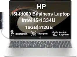 HP - Upgraded - 15t-fd000 Laptop 15.6 FHD (Intel i5-1334U, 16GB DDR4, 512GB PCIe SSD, Intel UHD, Win 11 Pro) w/USB Hub - Natural Silver