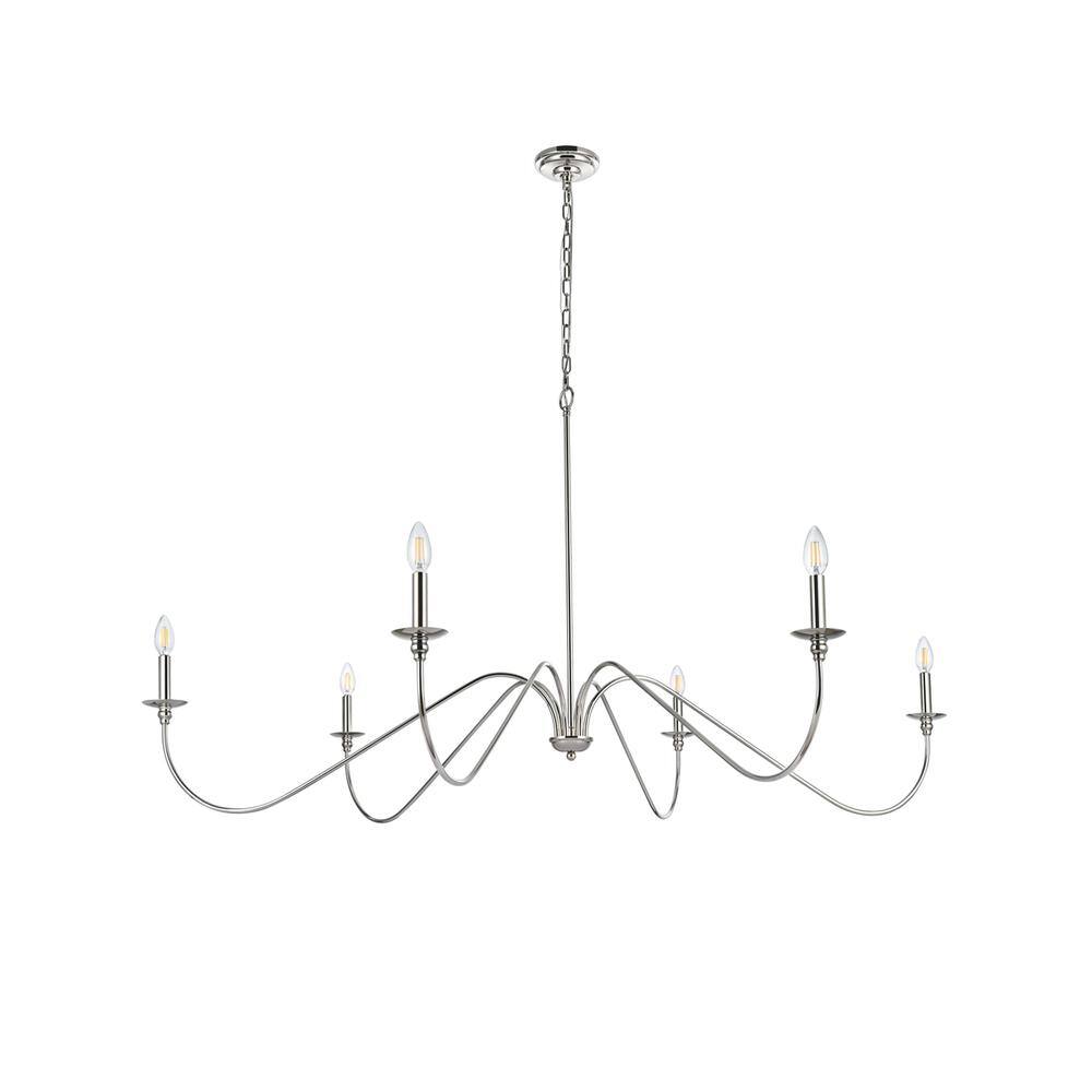 Left. Living District - Rohan 60 inch chandelier in Polished Nickel - Polished Nickel.