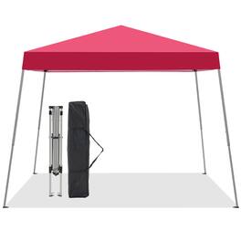 Ainfox - 10x10Ft Slant leg Pop Up Canopy Tent,Portable Instant Folding Shelter Gazebos - Red