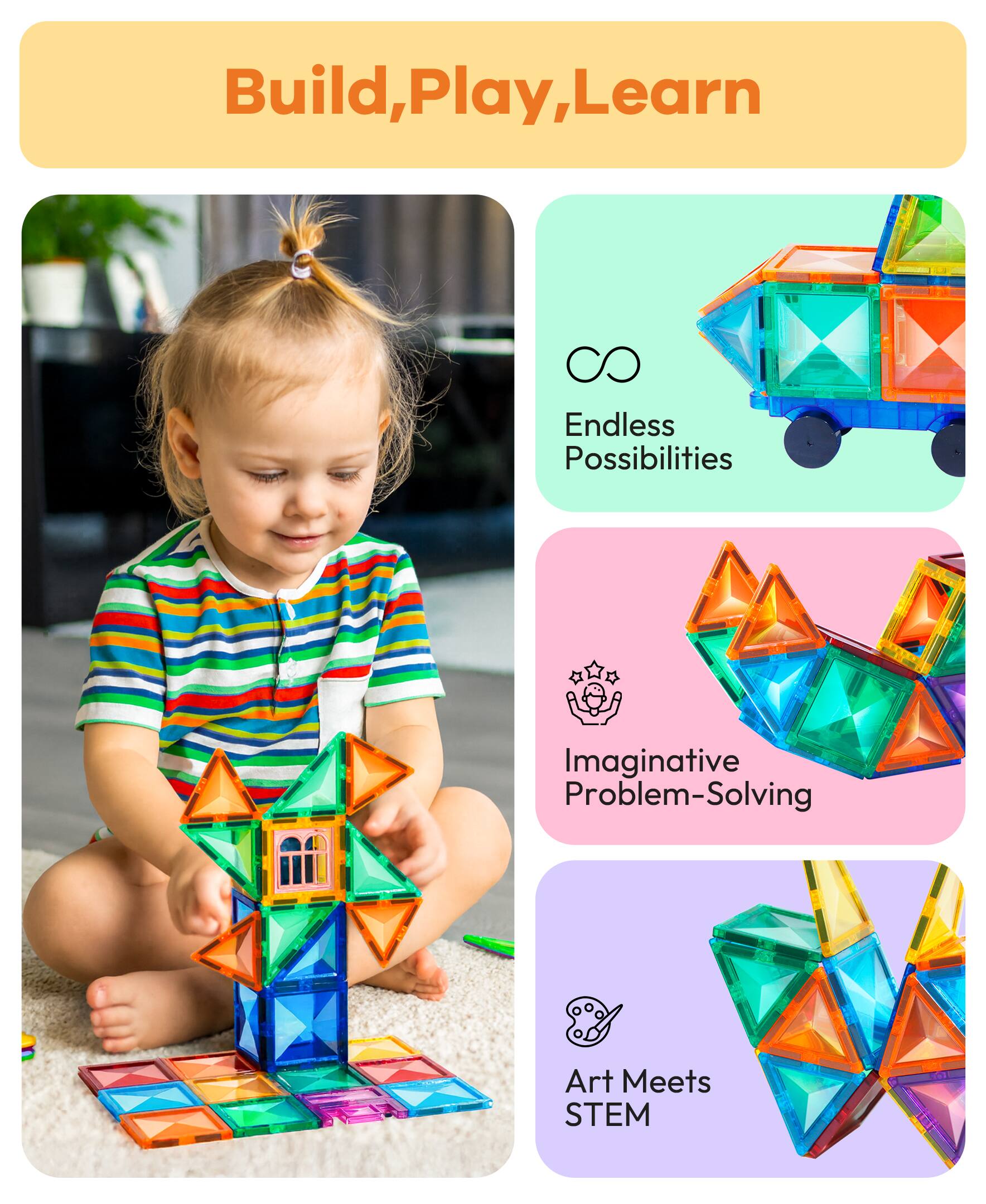 Build, Play, Learn

- Endless Possibilities
- Imaginative Problem-Solving
- Art Meets STEM