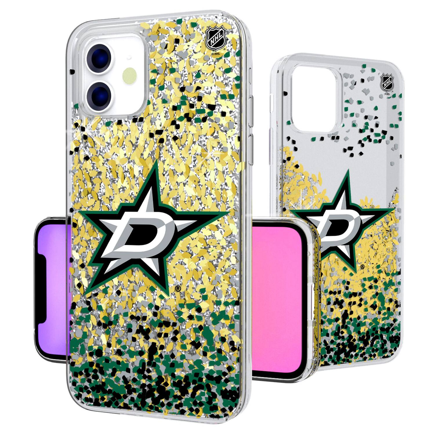 Alt View 2. Keyscaper - Dallas Stars iPhone Confetti Glitter Case - 14 - Multicolor.