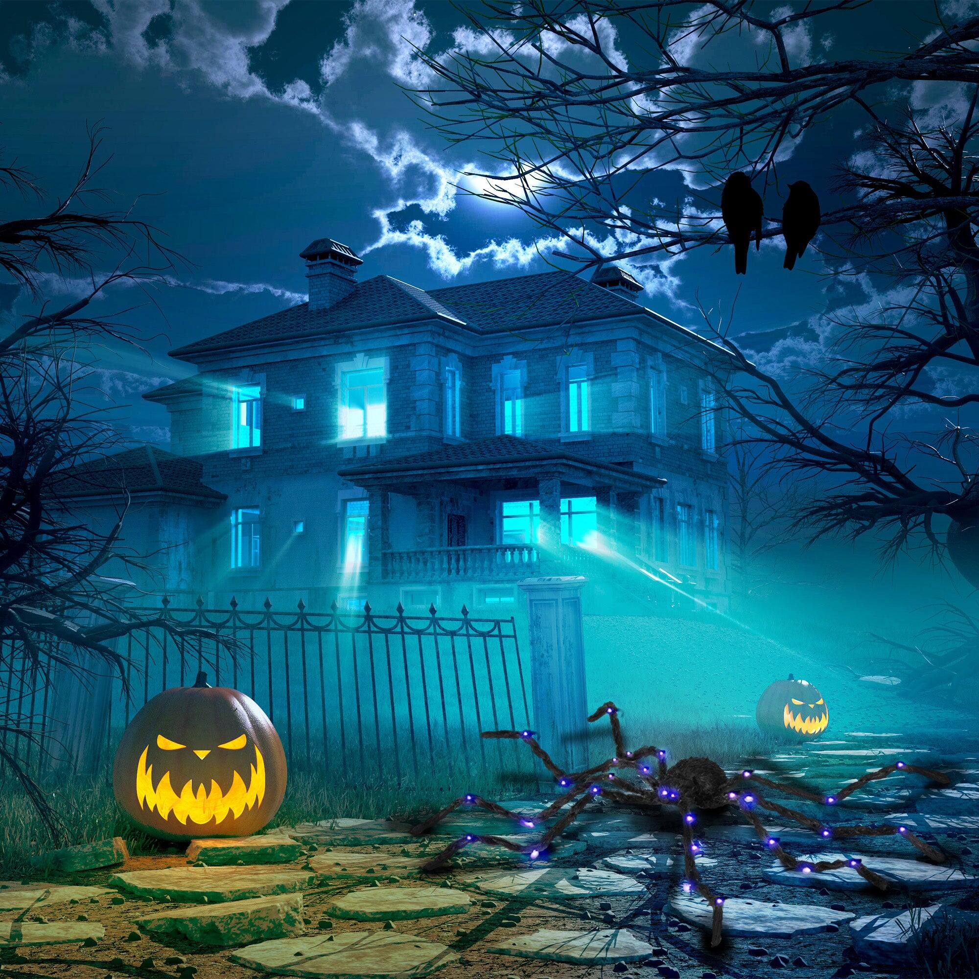 Alt View 5. Boyel Living - 47.2 in. Halloween Oversized Spider with Light Up Bendable Legs Battery Powered Indoor Outdoor Decoration - Black.