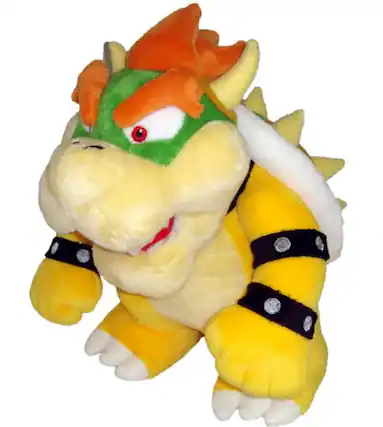 Front. Little Buddy - Super Mario All Star Collection 10 Inch Plush | Bowser - Yellow.