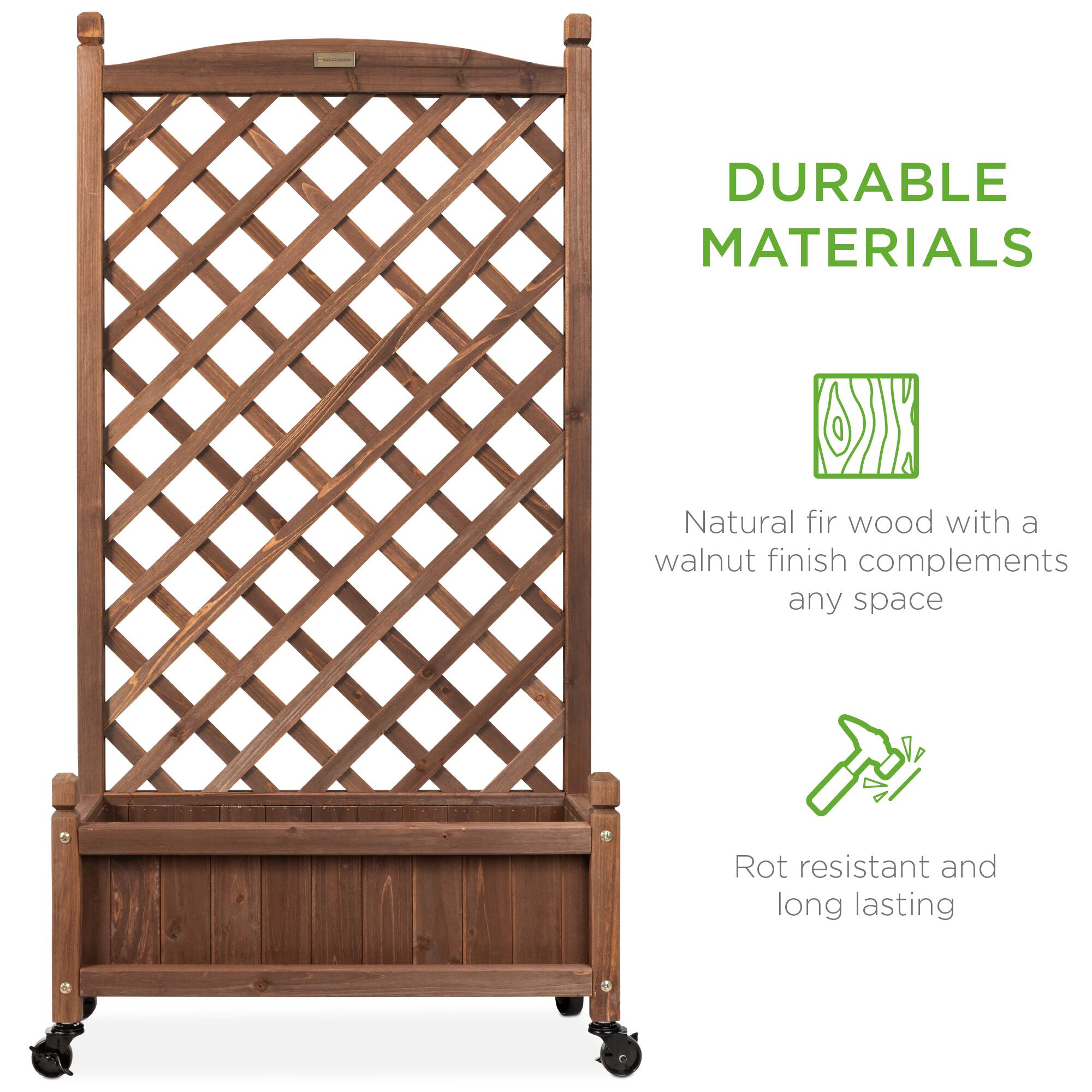 DURABLE MATERIALS

Natural fir wood with a walnut finish complements any space

Rot resistant and long lasting