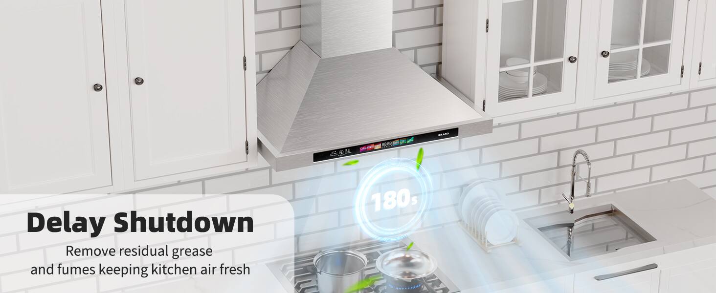 Delay Shutdown  
Remove residual grease and fumes keeping kitchen air fresh  
180s