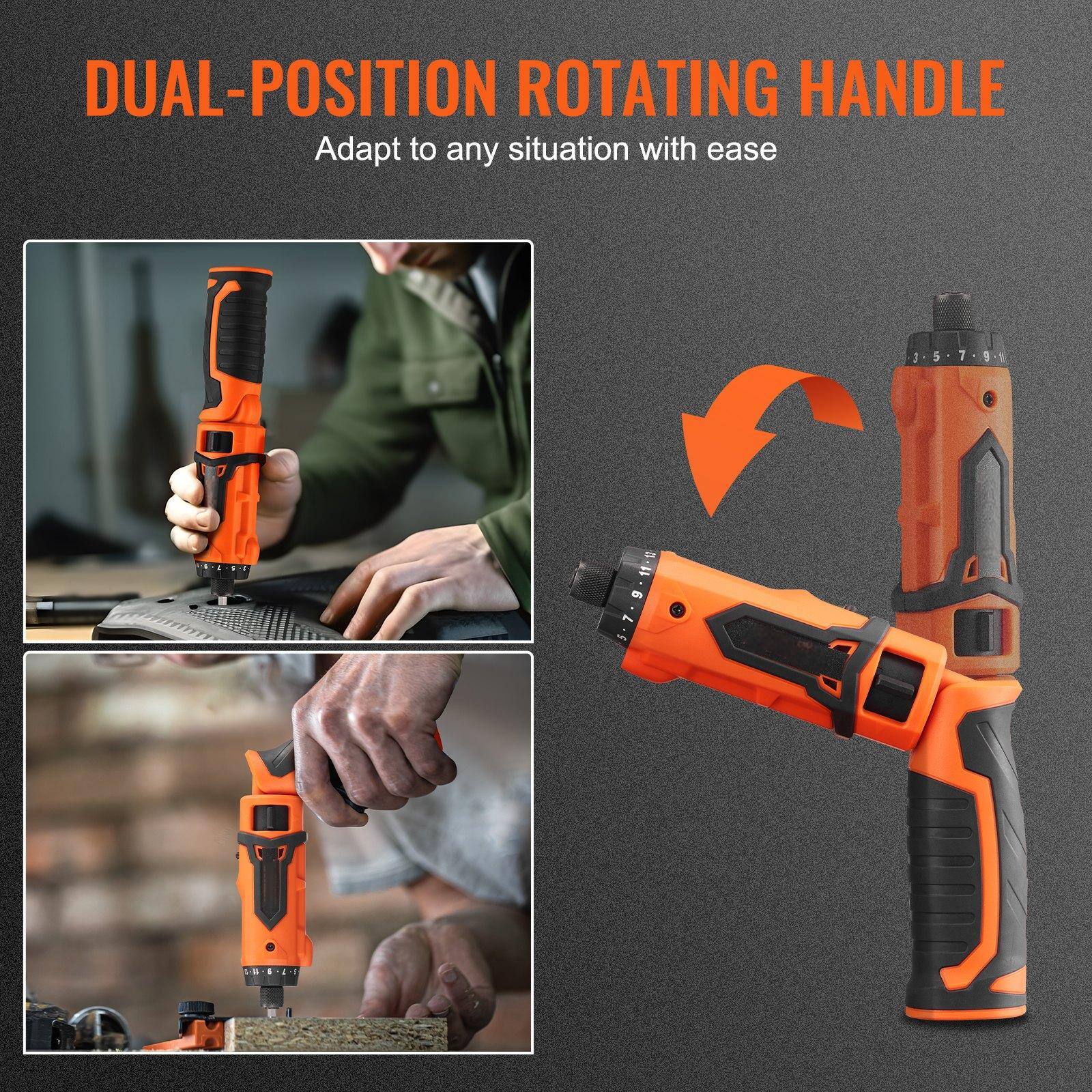 DUAL-POSITION ROTATING HANDLE  
Adapt to any situation with ease