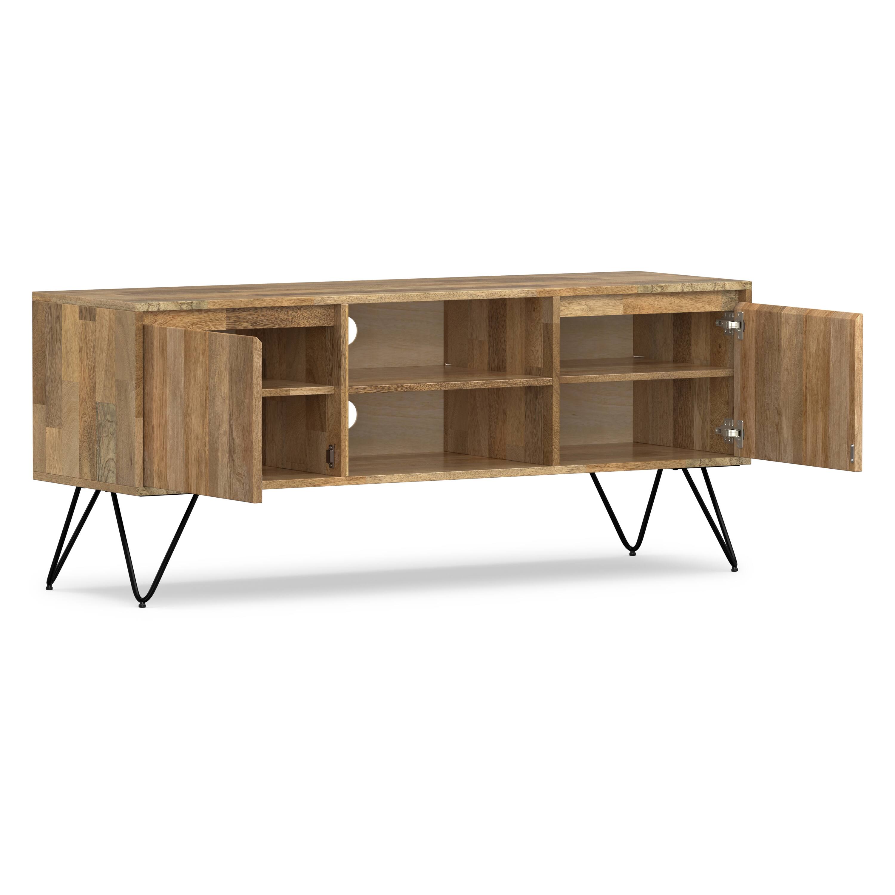 Alt View 1. Simpli Home - Hunter Solid Mango Wood 60 inch Wide Industrial TV Media Stand For TVs up to 65 inches - Natural.