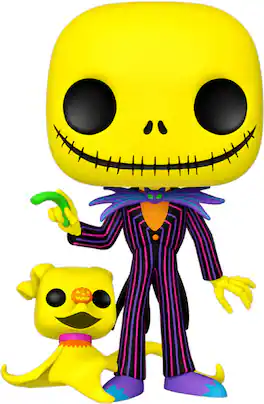 Funko - POP! JUMBO: The Nightmare Before Christmas - Jack & Zero (Blacklight) - Collectibles - Multicolor
