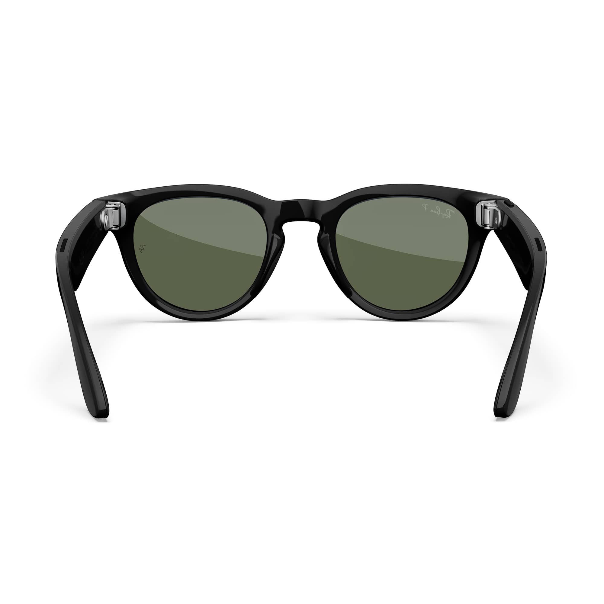 Alt View 8. Ray-Ban Meta - Headliner (Gen 1) glasses with Meta AI, Audio, Photo, Video Compatibility - Polarized Green Lenses - Shiny Black.