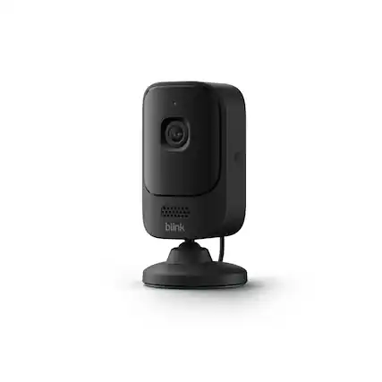 Front. Blink - Blink Mini 4K+ (newest model), plug-in indoor camera, 4K video resolution, HDR, Night Vision, motion detection - Black.