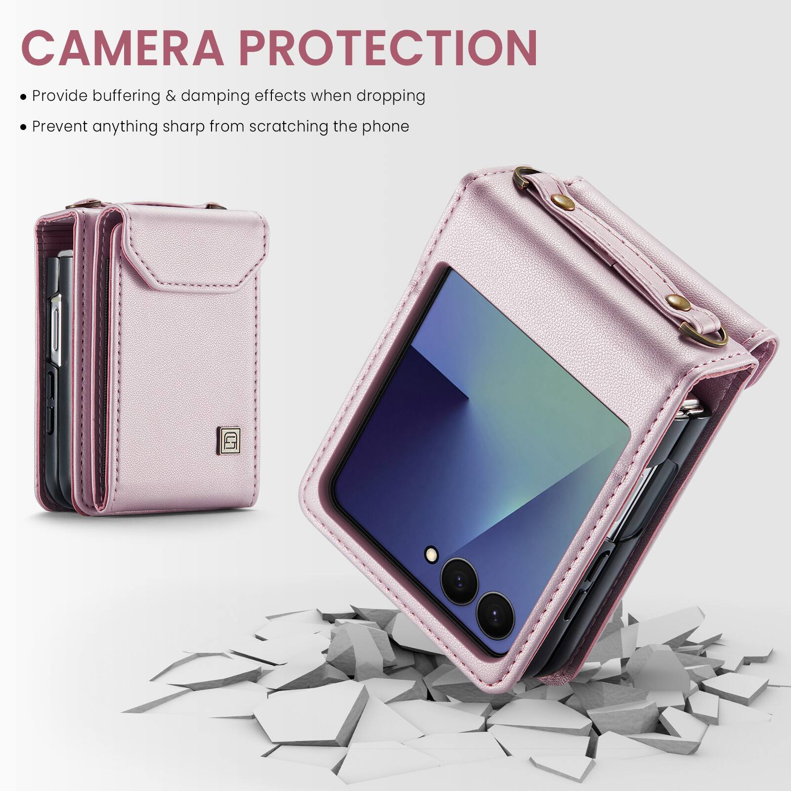 CAMERA PROTECTION  
- Provide buffering & damping effects when dropping  
- Prevent anything sharp from scratching the phone
