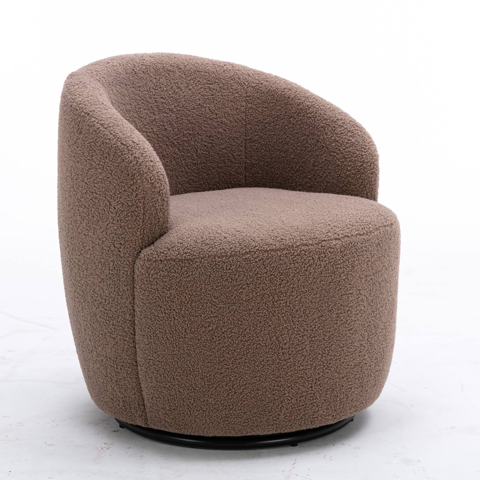 Alt View 10. GOODSILO - Plush Swivel Accent Armchair with Ergonomic Design and 360-Degree Rotation for Modern Interiors - Coffee.