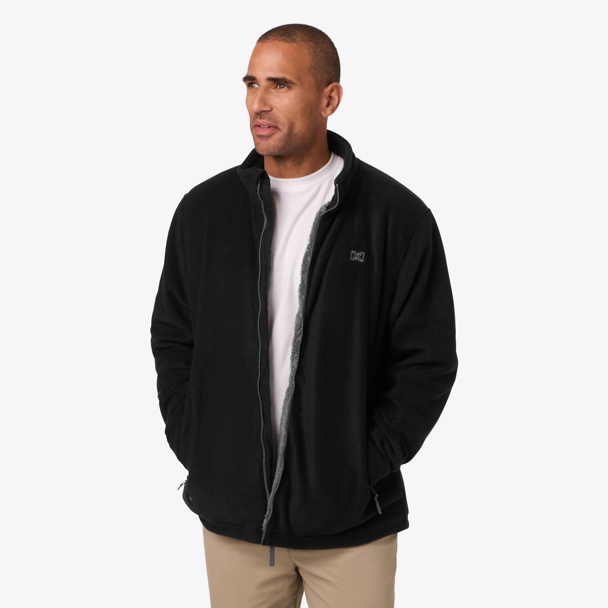 Alt View 2. Mobile Warming - Men's Trek 2.0 Heated Fleece Jacket - Black.