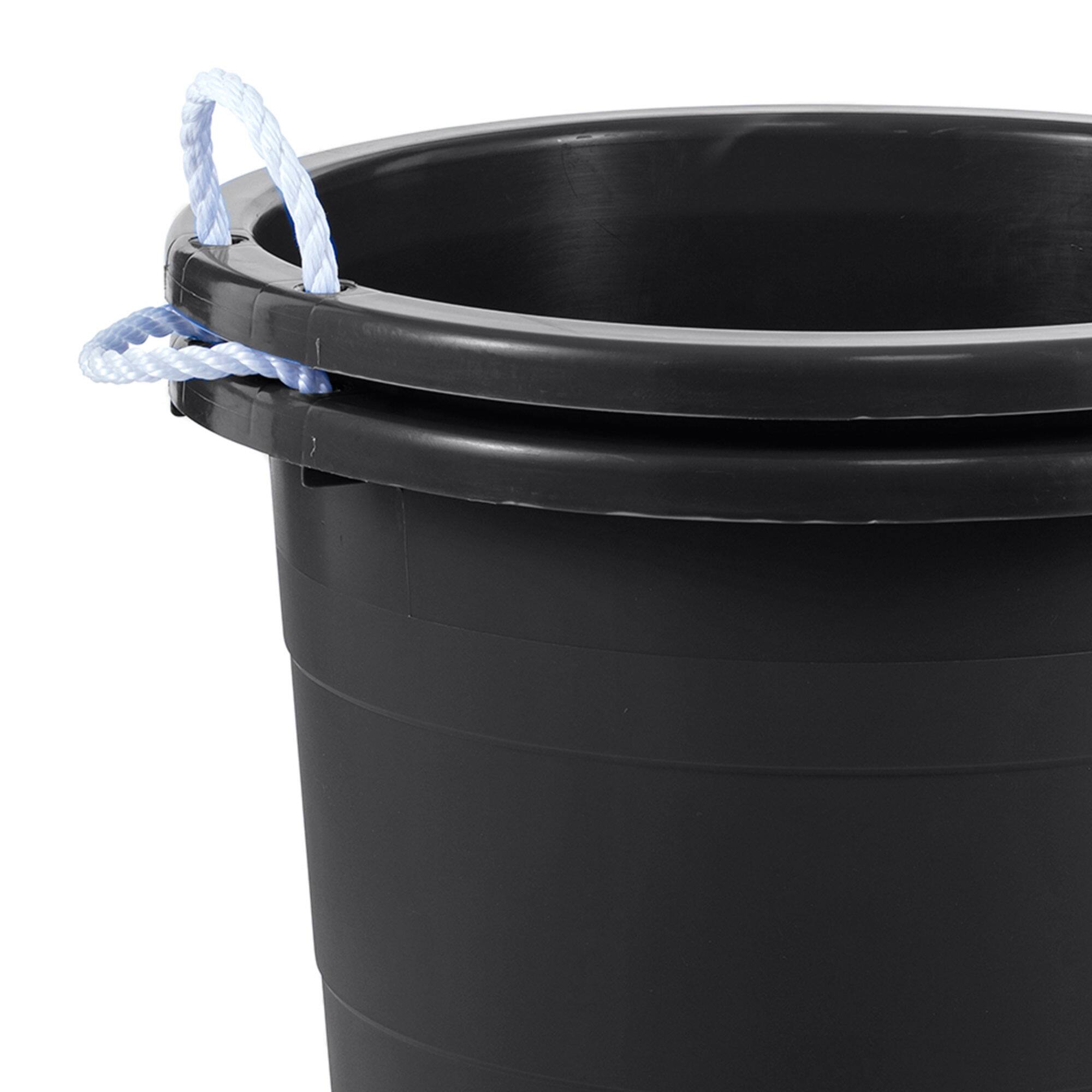 Alt View 10. United Solutions - United Solutions 2 Pack 19 Gallon Rope Handle Tub, Plastic Storage Bucket, Black - Black.