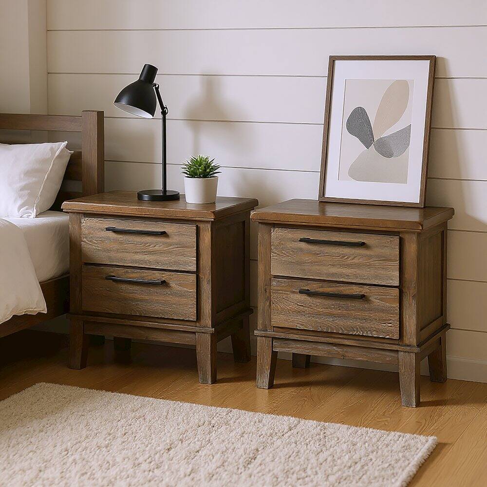Alt View 3. New Classic Furniture - Cagney Wood Nightstand in Vintage (Set of 2) - Vintage.