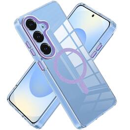 Kitcheniva - Color Trim Magnetic Circle Case With Tempered Glass For Samsung S25 Plus/S24 Plus - Purple