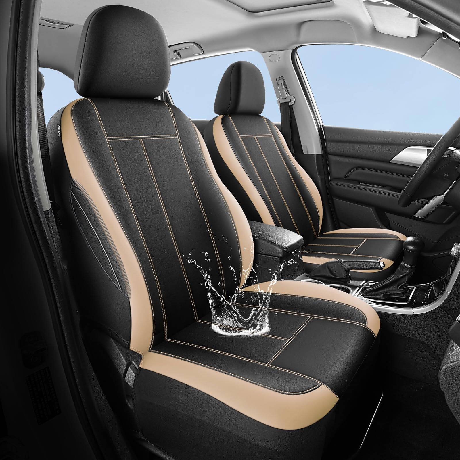 Left. COTTAGE - Heated Seat Cover For Winter Fast Heating Pad Warmer Preimum Fabric Setting - Black Full Set.