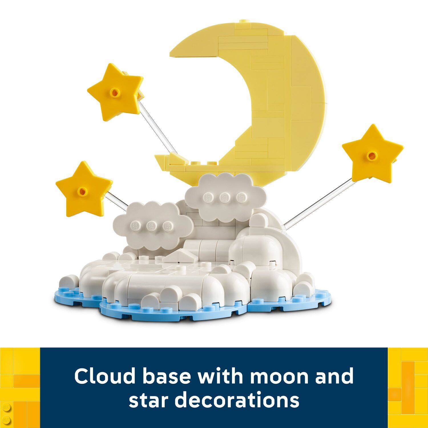 Cloud base with moon and star decorations