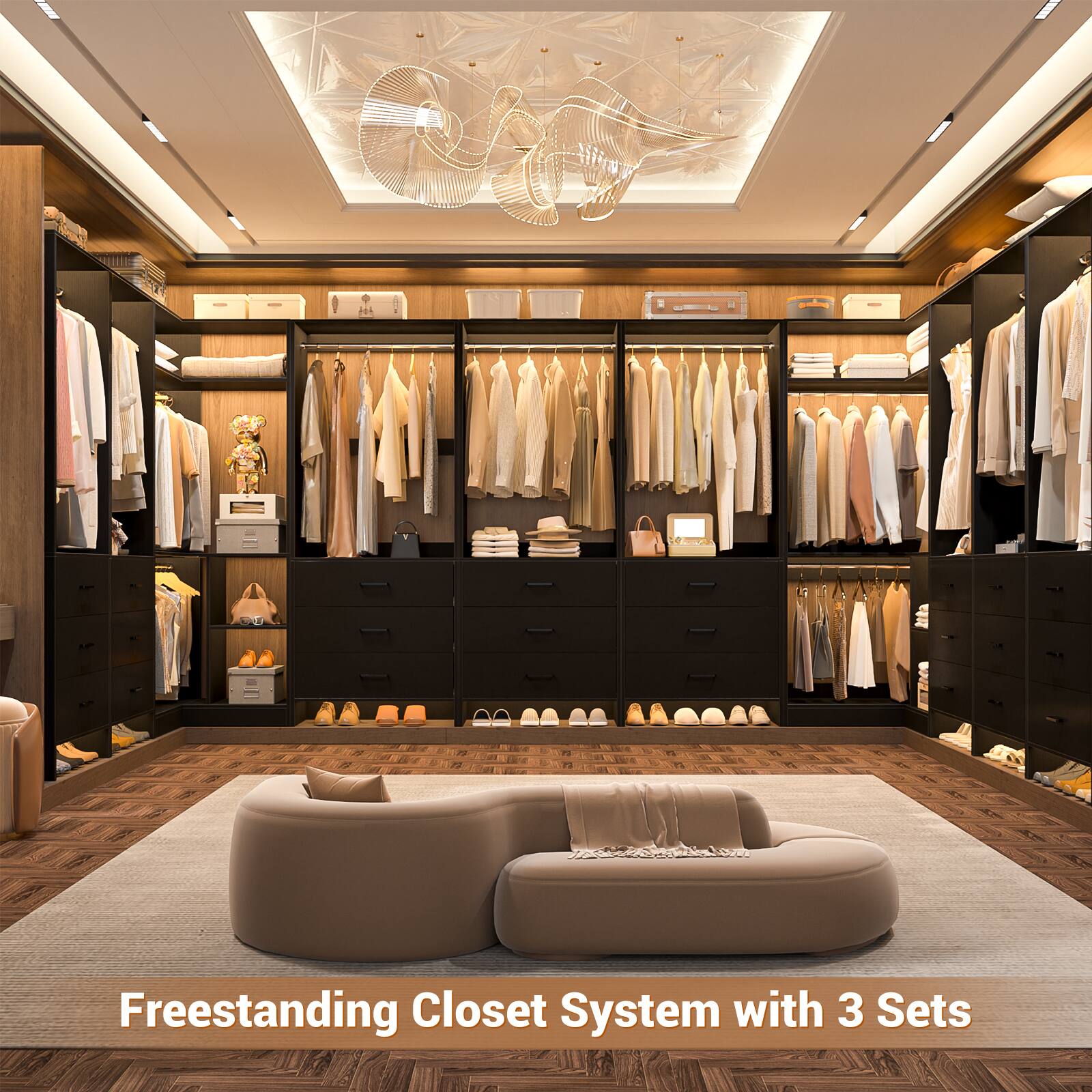 Freestanding Closet System with 3 Sets