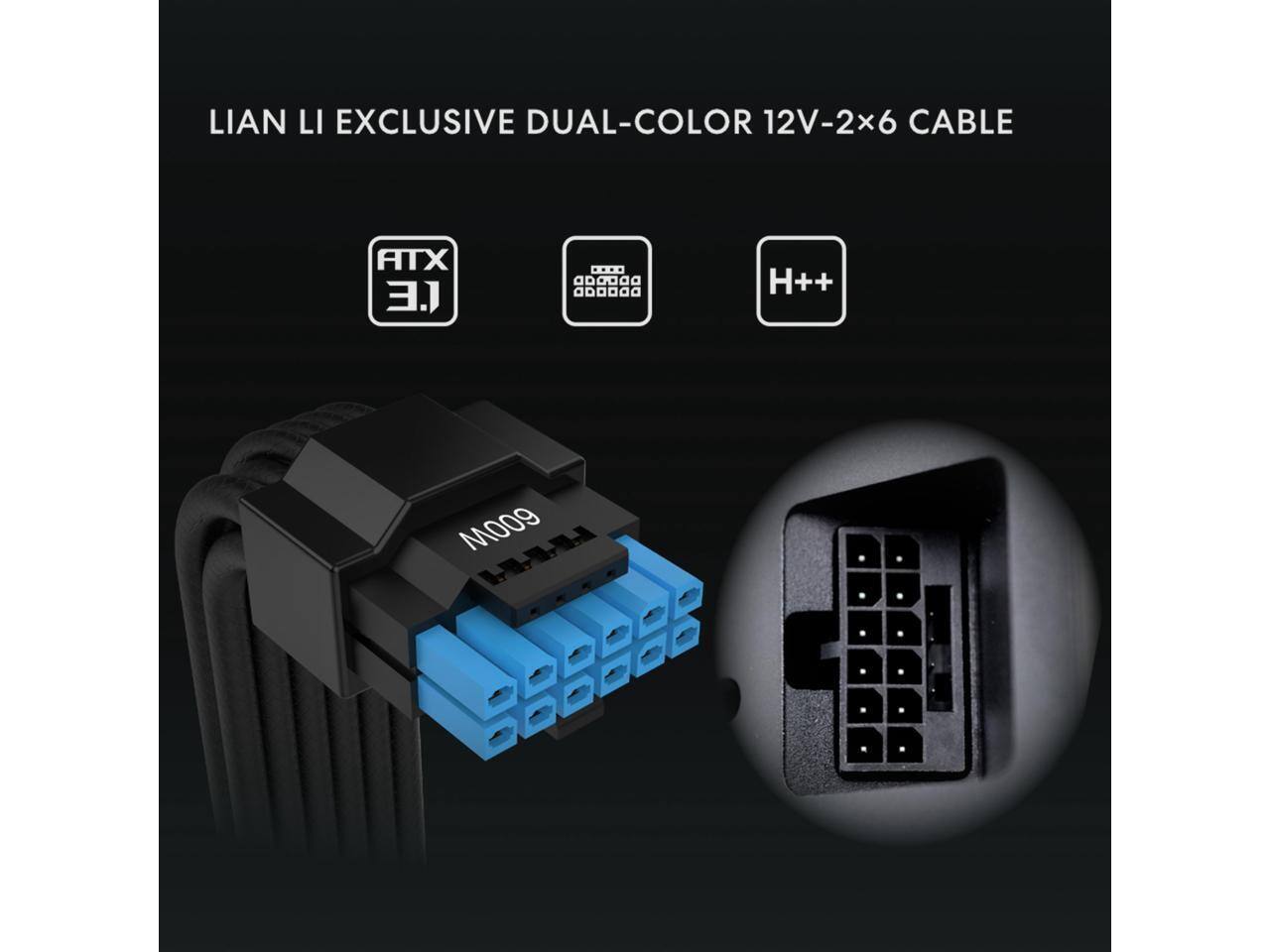LIAN LI EXCLUSIVE DUAL-COLOR 12V-2x6 CABLE ATX I.E aboaaa H++ M009