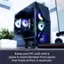 The text on the image is grouped and corrected as follows:

"PC components shown are for display purposes only. Keep your PC cool with a glass & mesh blended front panel that helps airflow & aesthetic."