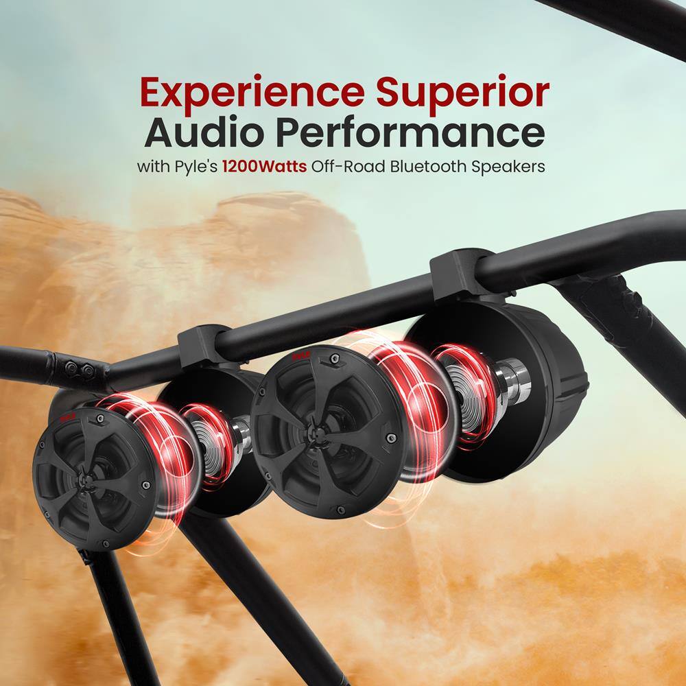 Experience Superior Audio Performance  
with Pyle's 1200Watts Off-Road Bluetooth Speakers