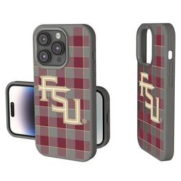 Keyscaper - NCAA - Florida State Seminoles Plaid Soft Touch iPhone Case - 14 - Gray