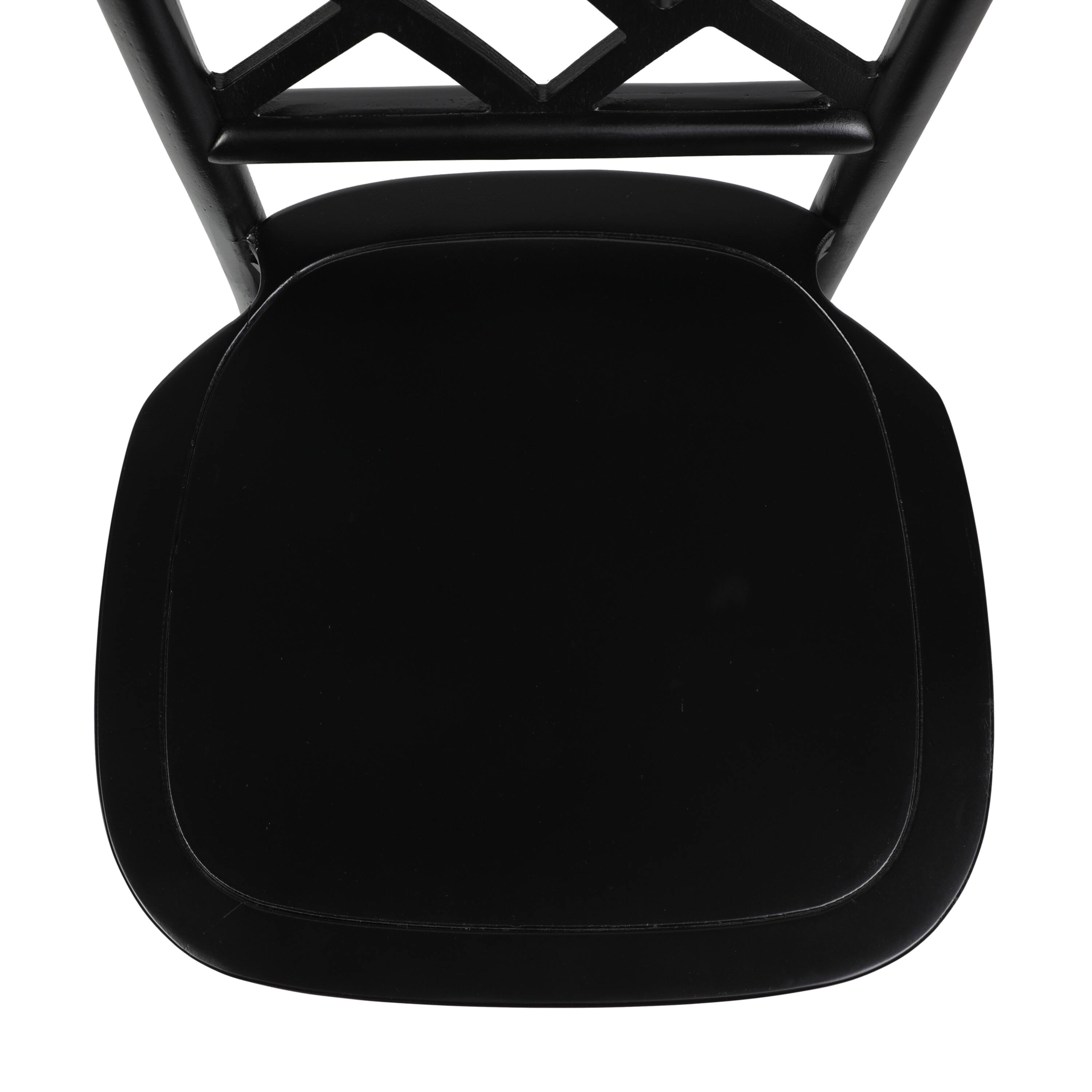 Alt View 9. Emma + Oliver - Decker Solid Wood Stack Dining Chair with Decorative Back Design - Black.