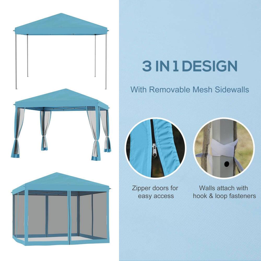 3 IN 1 DESIGN  
With Removable Mesh Sidewalls  
Zipper doors for easy access  
Walls attach with hook & loop fasteners