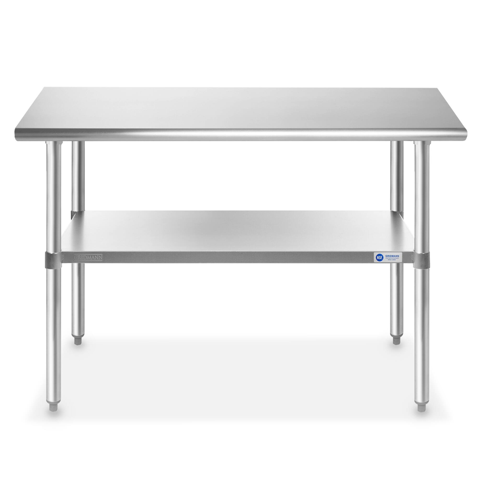 Alt View 1. GRIDMANN - 48 x 30-in NSF Stainless Steel Prep Table - Silver.