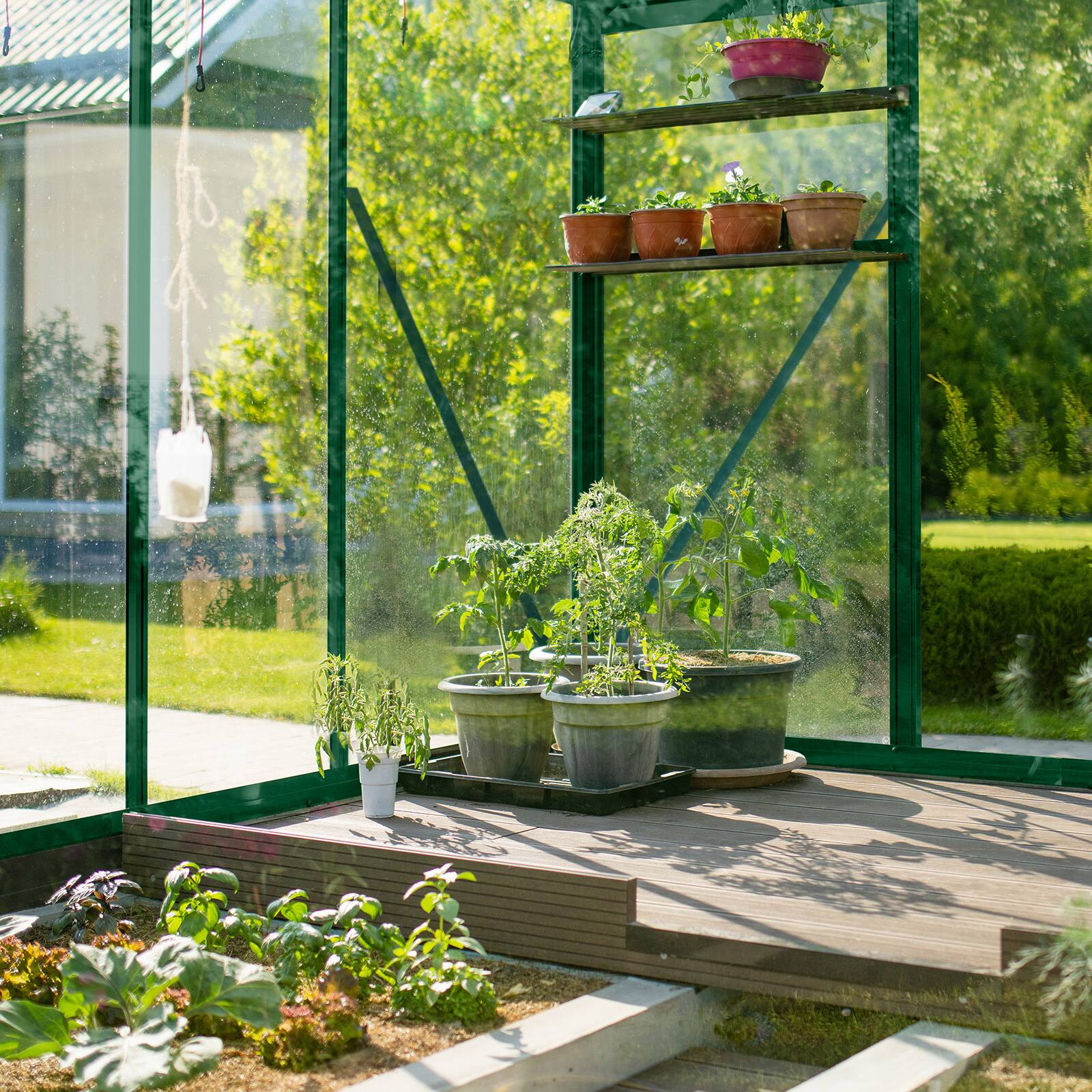 Alt View 2. Winado - Heavy Duty Large 6x10 FT Outdoor Greenhouse Polycarbonate Green Houses.