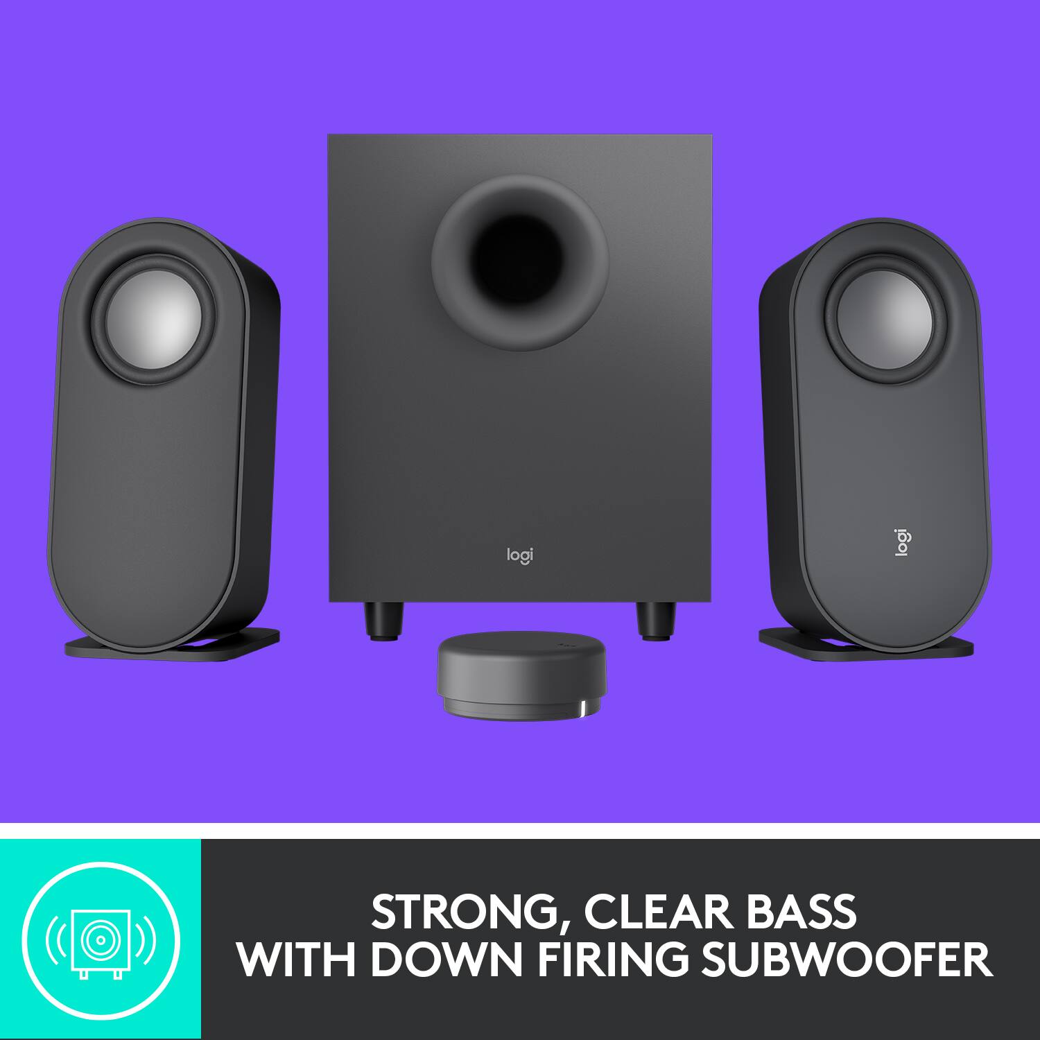 Strong, Clear Bass with Down Firing Subwoofer