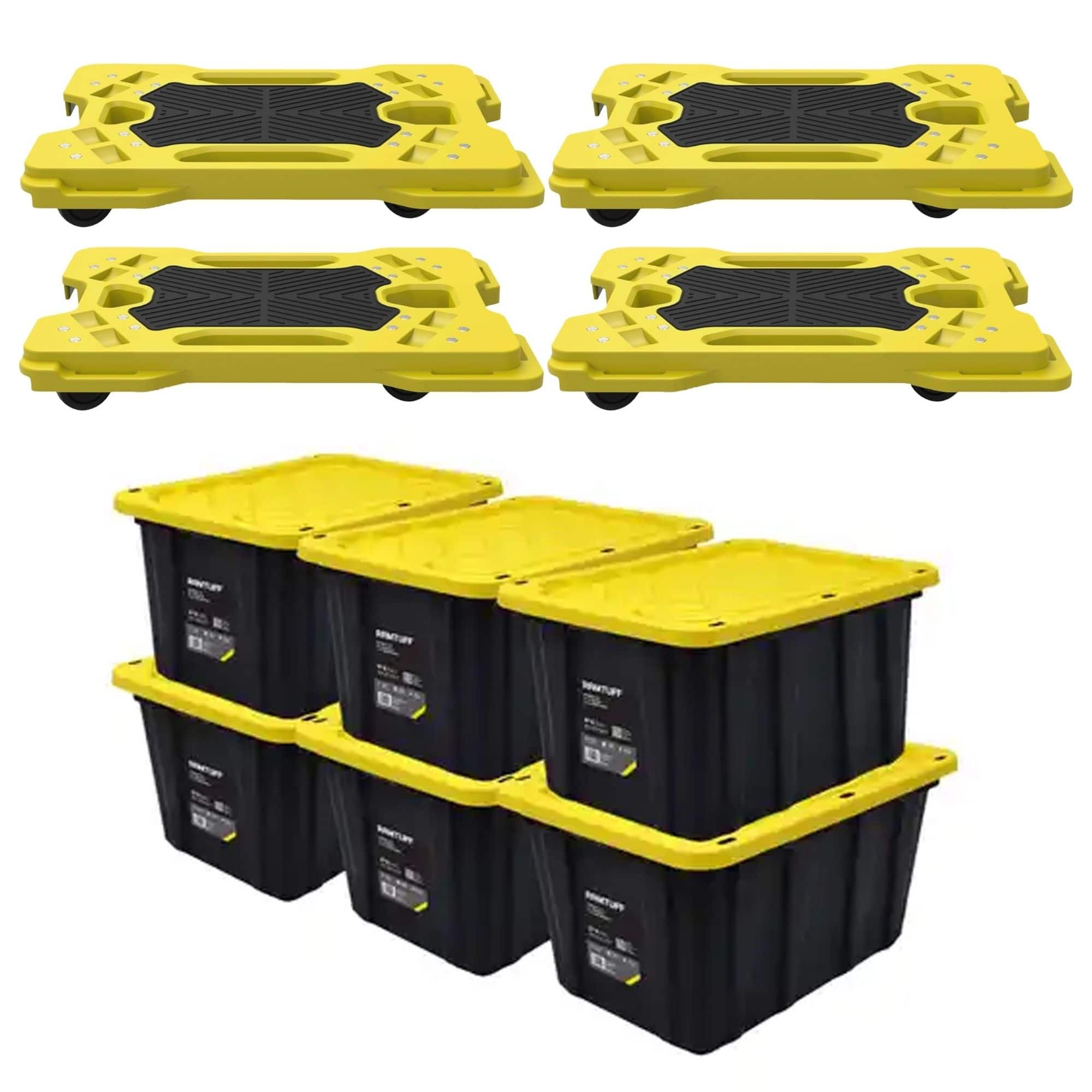 Ramtuff - 6 Pack Stackable Storage Container and 4 Pack Connectable Moving Dolly price history on PriceWatchPro