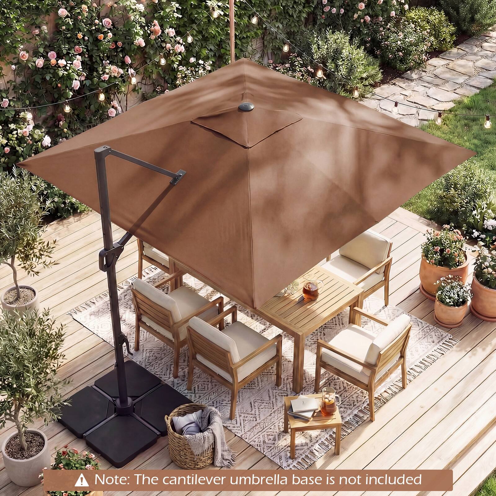 Note: The cantilever umbrella base is not included