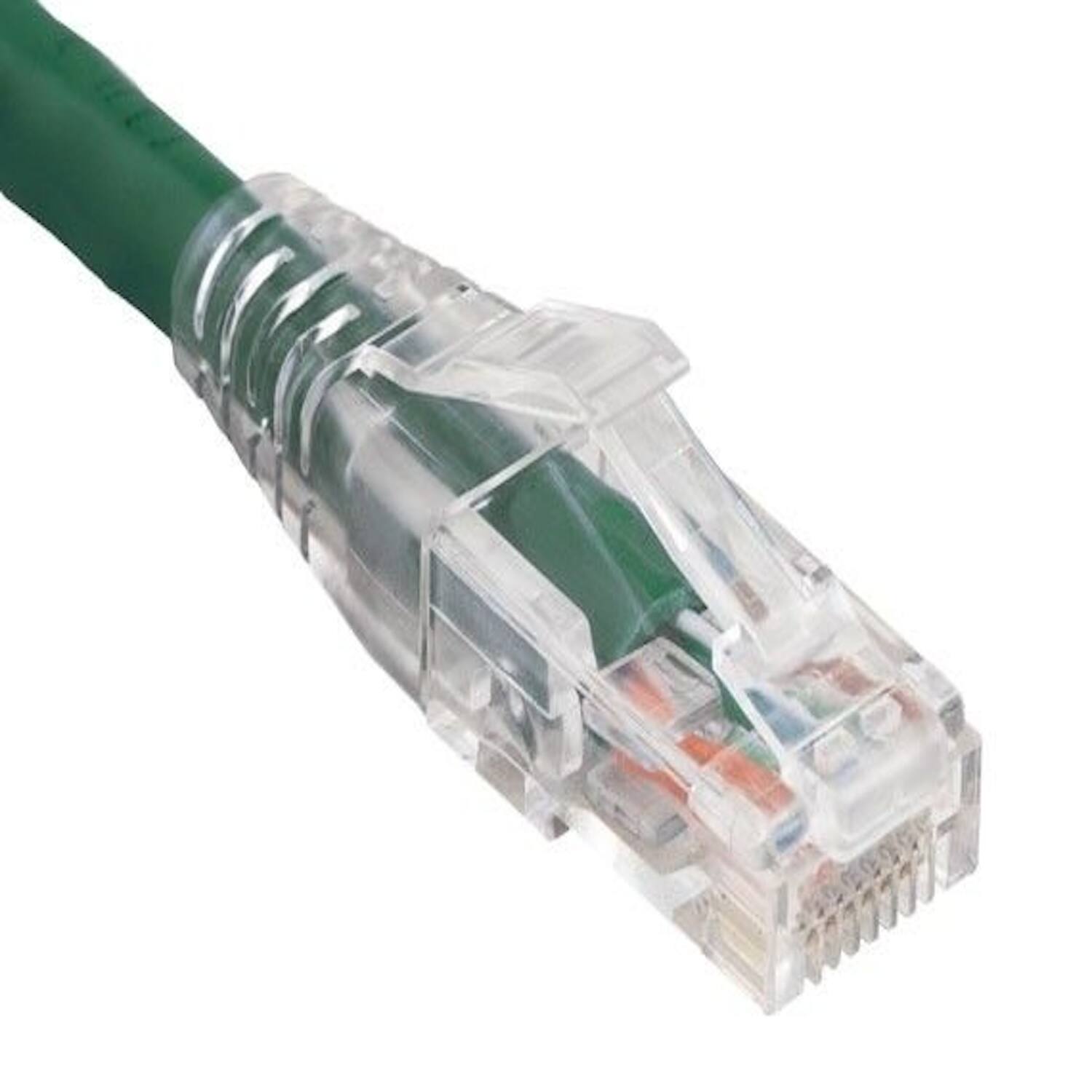 Front. Sanoxy - SANOXY 3ft Cat6 550MHz UTP Ethernet Network Patch Cable with Clear Snagless Boot, Green - Green.
