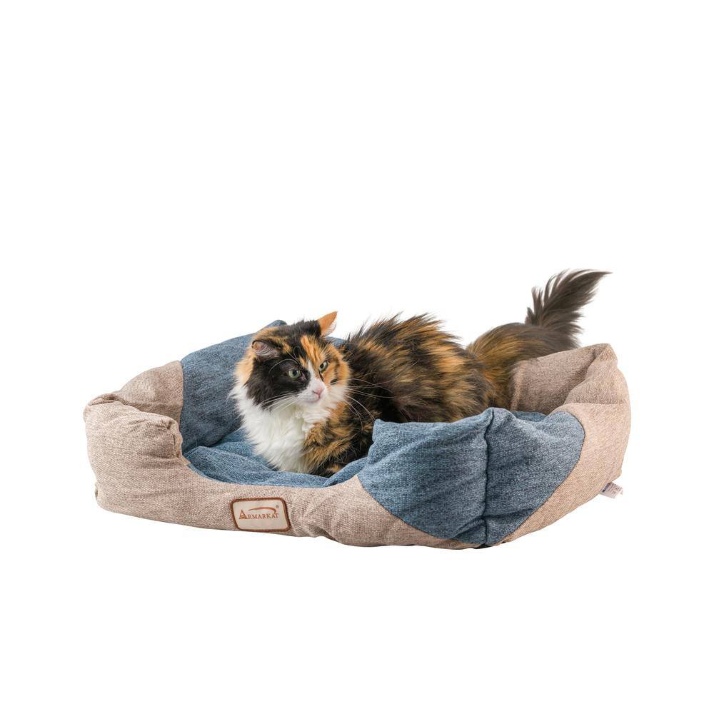 Alt View 5. Armarkat - Soft Upholstery Cat Bed Skid Free Nest Pet Bed Puppy Beds - Blue.