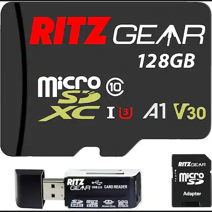RITZ GEAR 128GB Micro SDXC I A1 V30
RITZ GEAR USB 2.0 CARD READER
RITZGEAR FLOCK SP Adapter