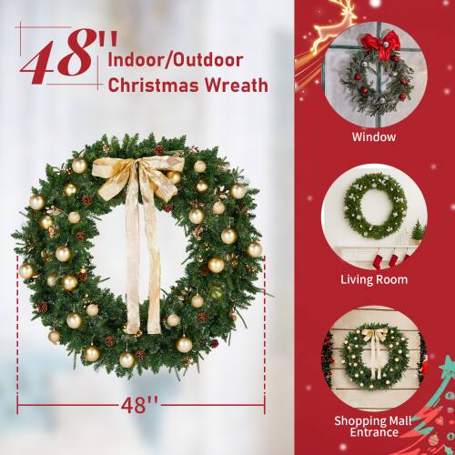 48" Indoor/Outdoor Christmas Wreath

- Window
- Living Room
- Shopping Mall Entrance