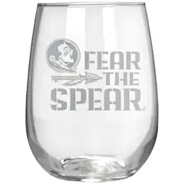 Great American Products - Florida State Seminoles Etched 17oz. Rally Cry Stemless Wine Glass - Multicolor