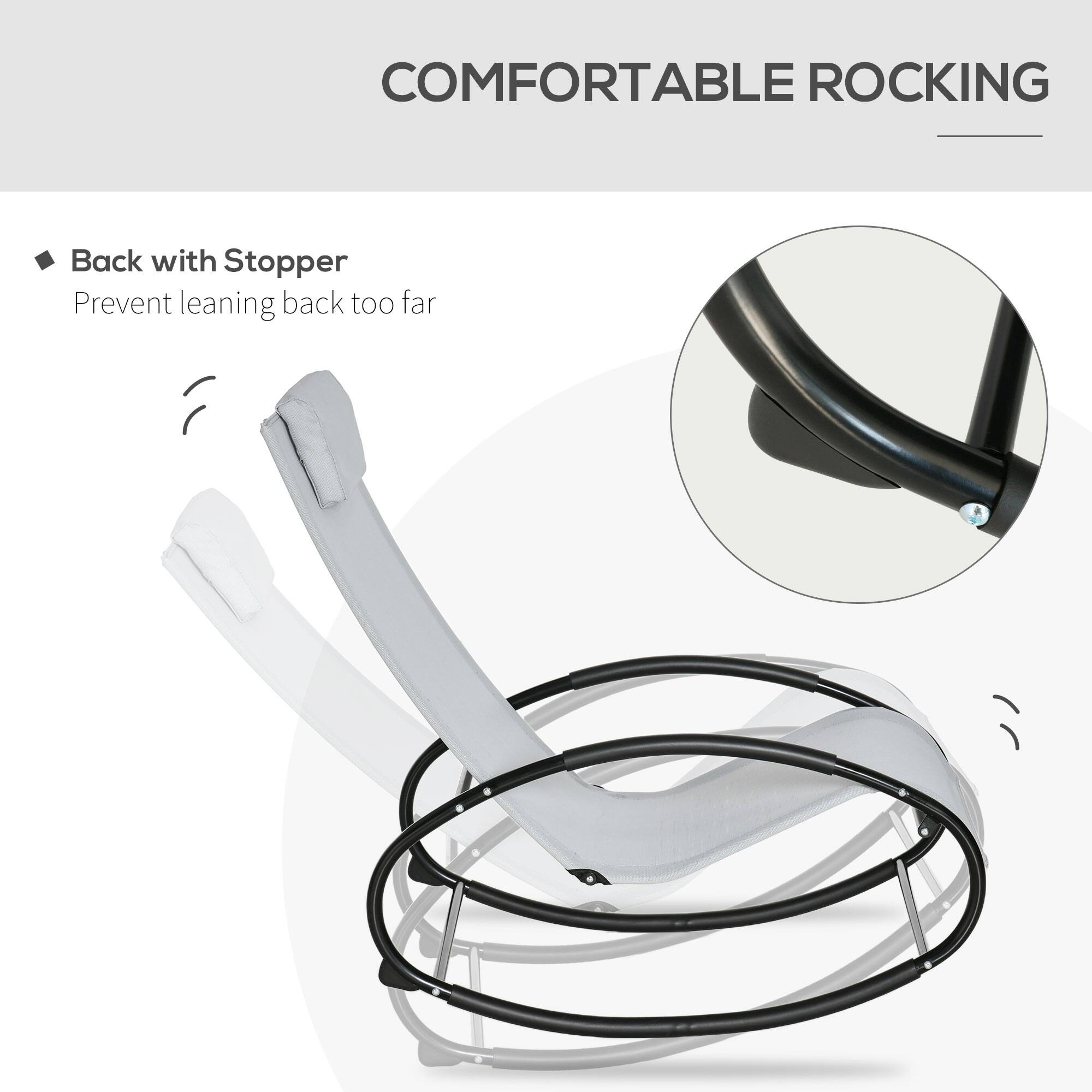 COMFORTABLE ROCKING
Back with Stopper
Prevent leaning back too far