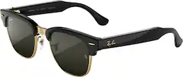 Ray-Ban Meta - Audio Clubmaster - Audio-Only AI Glasses - Green Lenses - Shiny Black on Gold