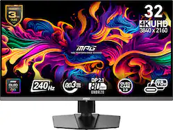 MSI - MPG 322URX QD-OLED 32" Quantum Dot OLED UHD 240Hz 0.03ms Gaming Monitor with HDR400 (DisplayPort 2.1a, HDMI, USB) - Black - Front_Zoom