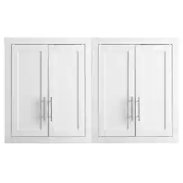 FurniFact - 2-Piece Wall Storage Cabinet Set - White