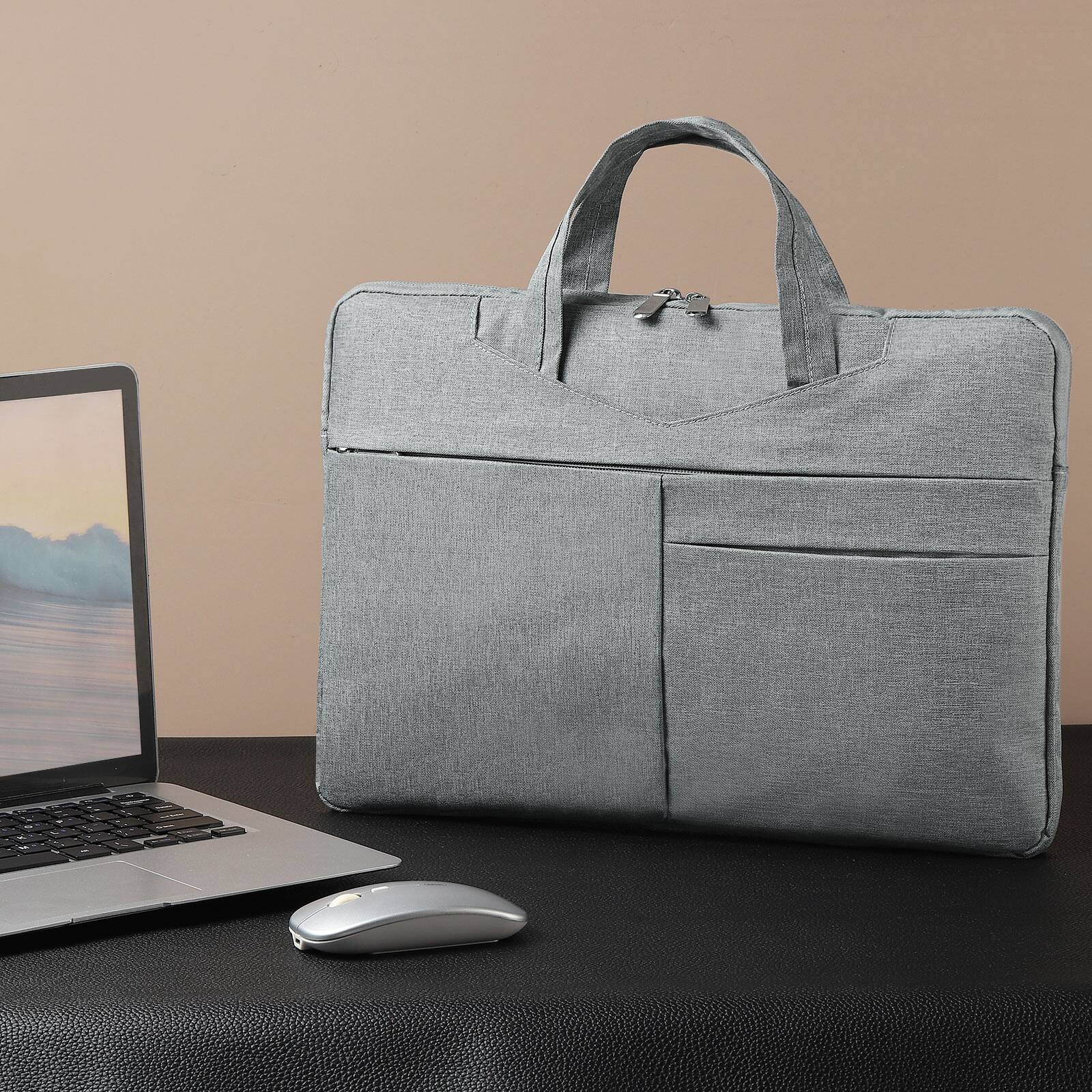 Alt View 5. Unique Bargains - Slim Laptop Bag 15" Computer Briefcase Sleeve Carrying Case with Handle, Work Business Travel - Grey.