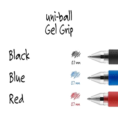 uni-ball Gel Grip

Black 0.7 mm  
Blue 0.7 mm  
Red 0.7 mm